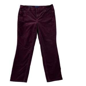 Talbots Burgundy Corduroy High Rise Straight Leg Pants Women’s 16W‎